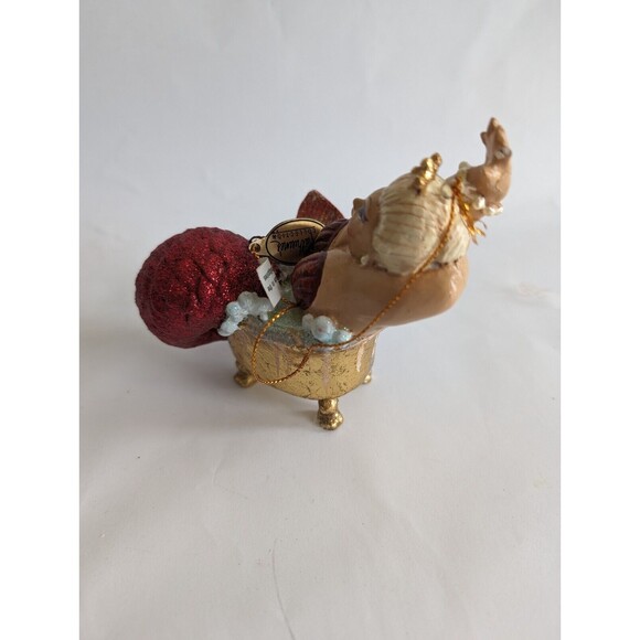 Katherine's Collection Chubby Mermaid in Bubble Bath Ornament Red - Picture 3 of 6